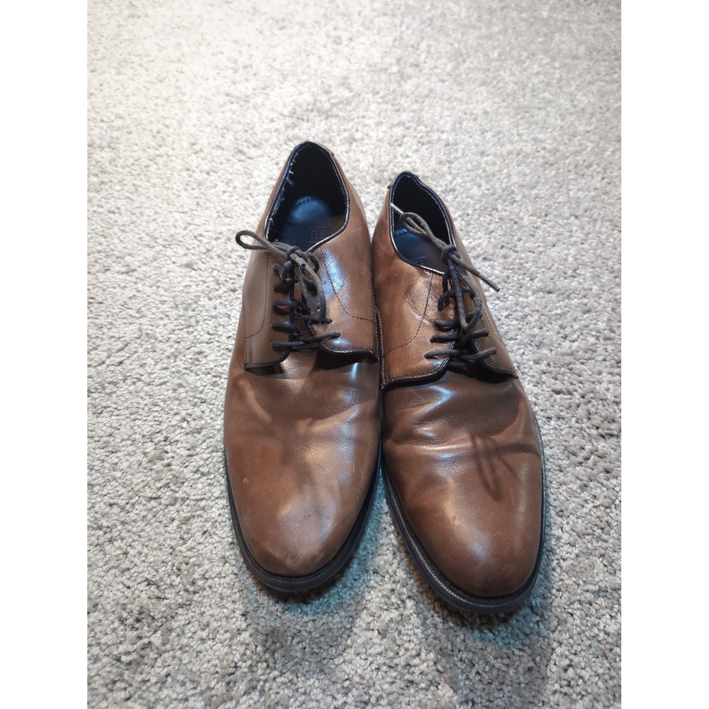 The Blk‎ Tux Men Brown Leather Oxford Dress Shoes Size 9 Lace Up Formal Business
